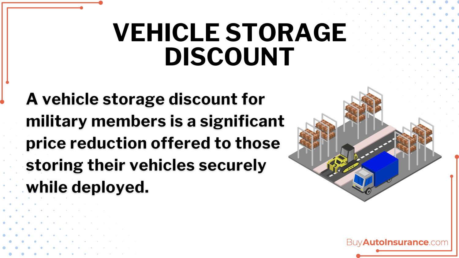 Vehicle Storage Discount Definition Card: Best Military and Veteran Auto Insurance Discounts